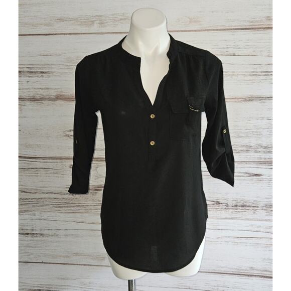 Lynn Ryan Black Blouse sz Small - Picture 1 of 4